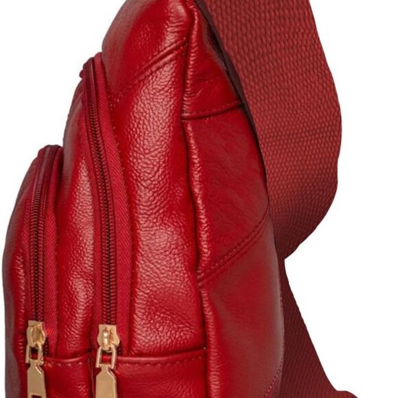 Leather Sling Bag for Women Water-Resistant Adjustable Crossbody Travel - Picture 3 of 7